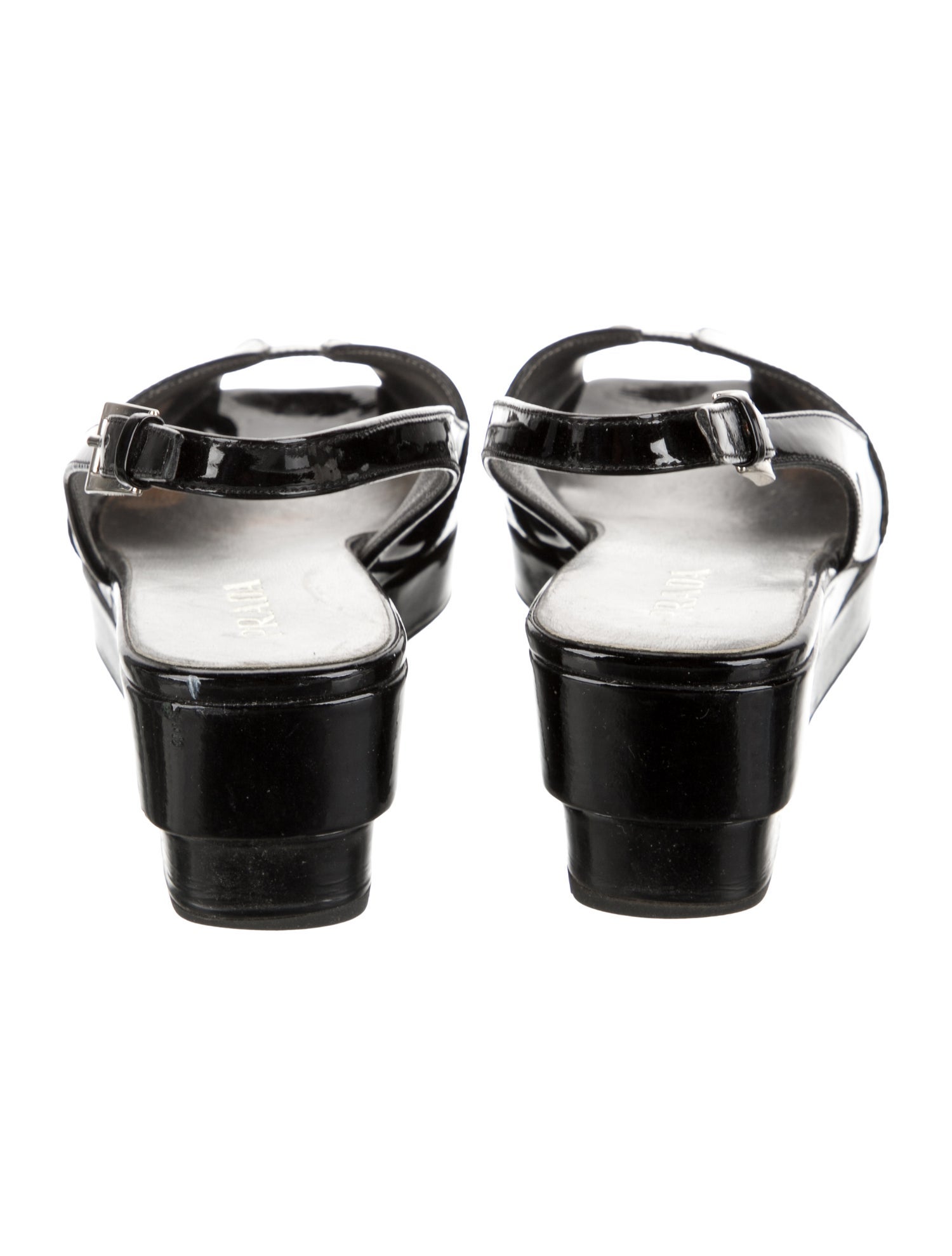 Prada Patent Leather Slingback Sandals